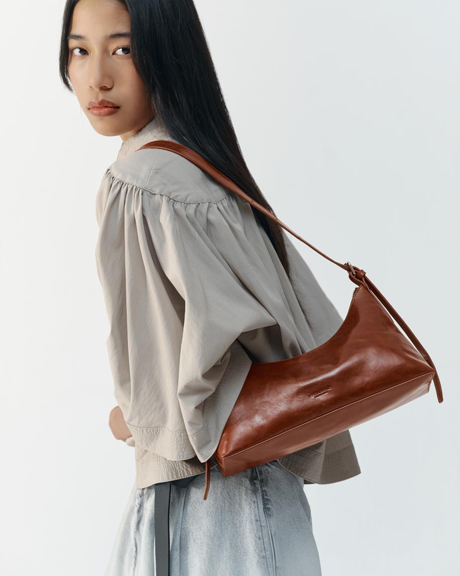 Bari mini skuldertaske - chestnut